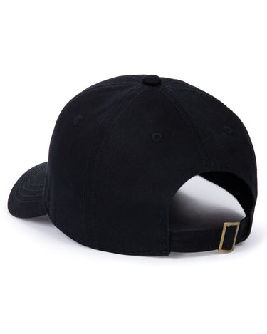 Cotton Twill Logo Embroidered Baseball Cap - Black